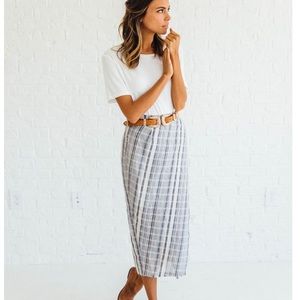 Never Worn Navy Striped Linen Skirt