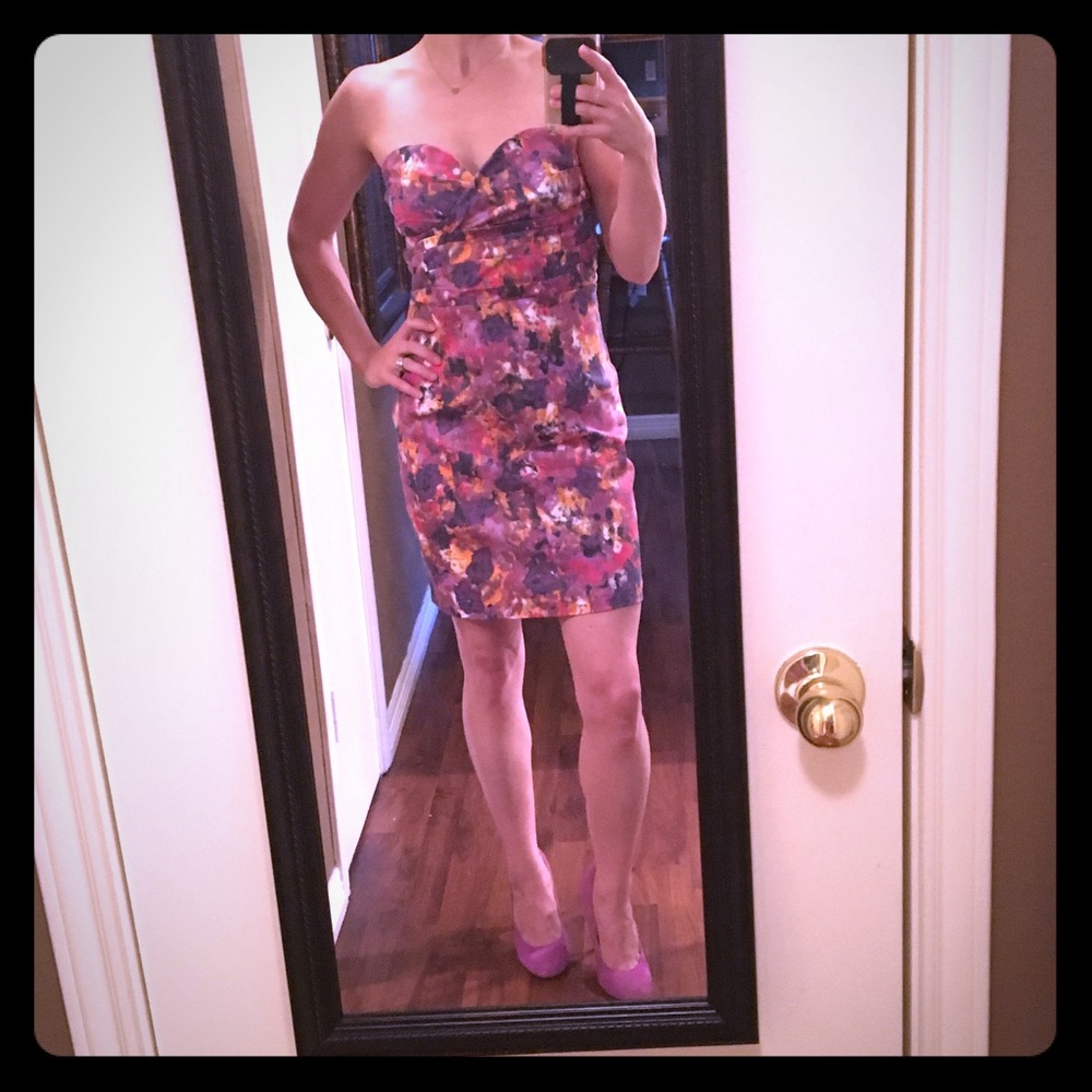 💋Bar lll Watercolor Strapless Dress💋
