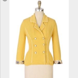 Beautiful yellow cotton knit blazer