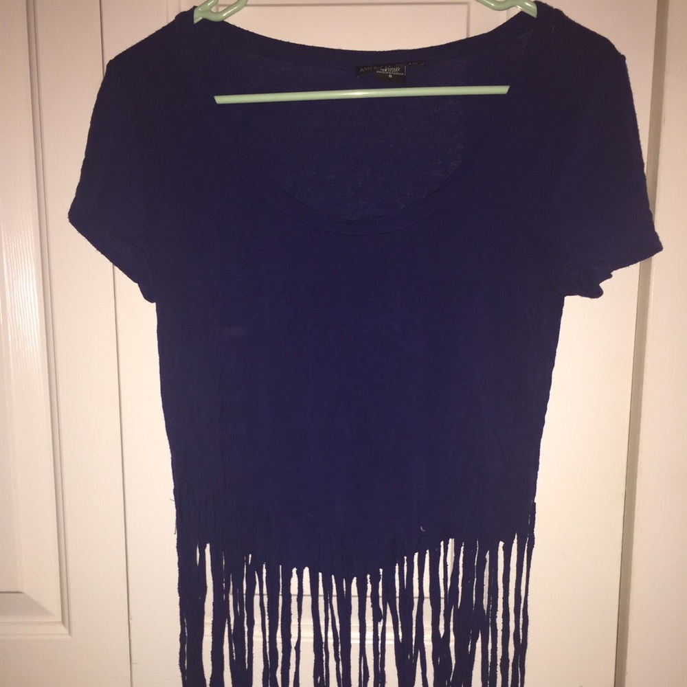 DARK BLUE FRAYED SPRING BREAK SHIRT