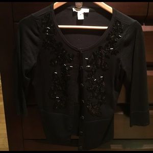 Black cardigan with black sequin details