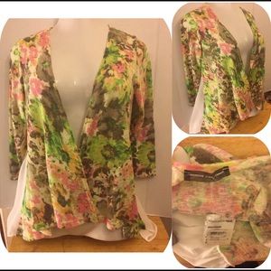 Happening in the present Floral open Cardigan NWT
