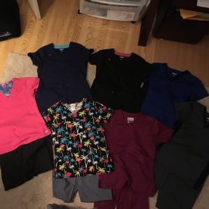 Lot of 7!! Super Cute Brand Name Scrubs!! Size XS