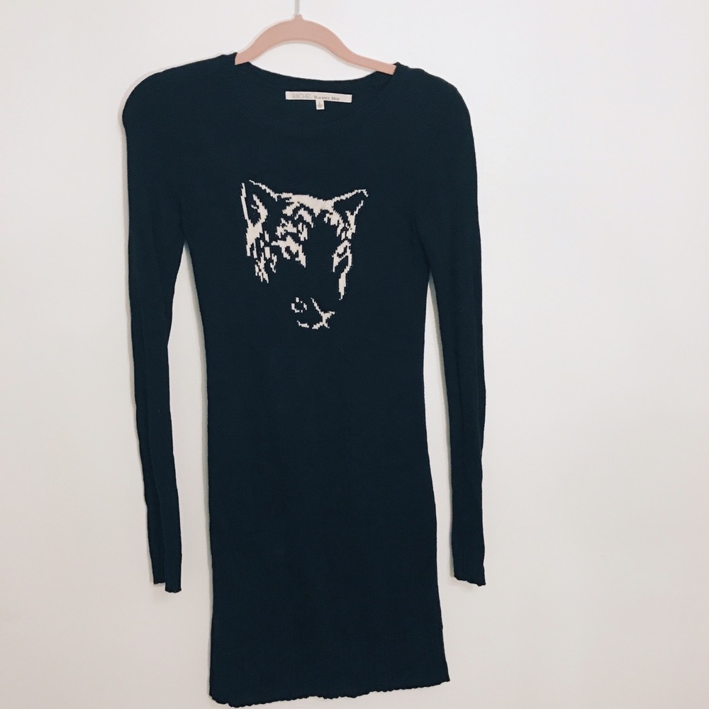 RACHEL Rachel Roy Black Tiger Sweater Dress