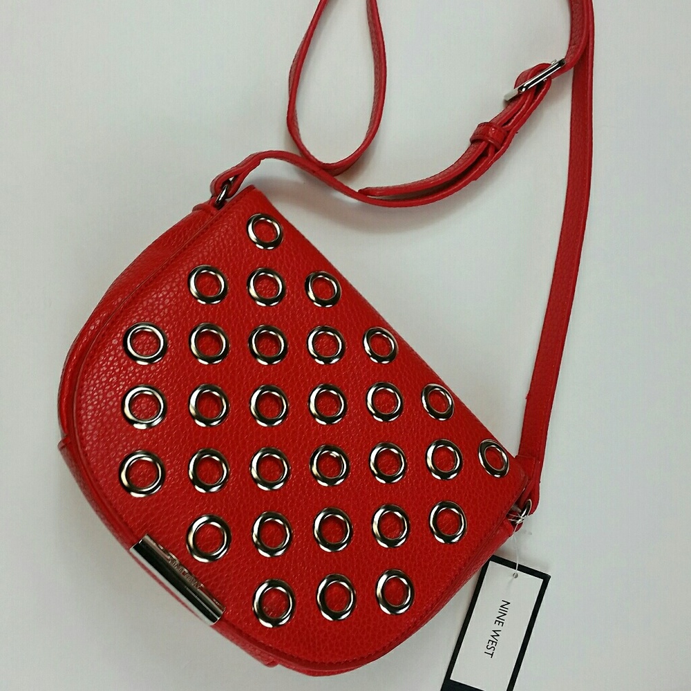 Nine West Dima saddle crossbody purse poppy-red