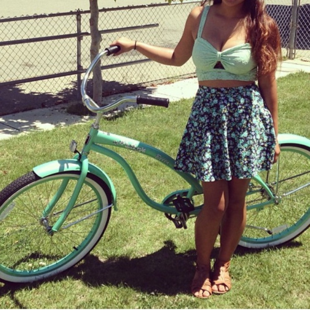 Mint green bow bralette