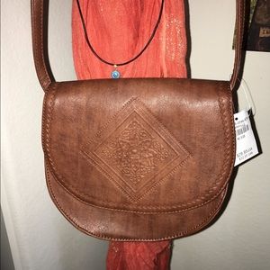 Brown over the shoulder crossover purse NWT