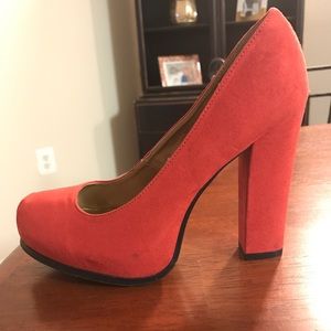 ❌SOLD❌Red Suede Heels