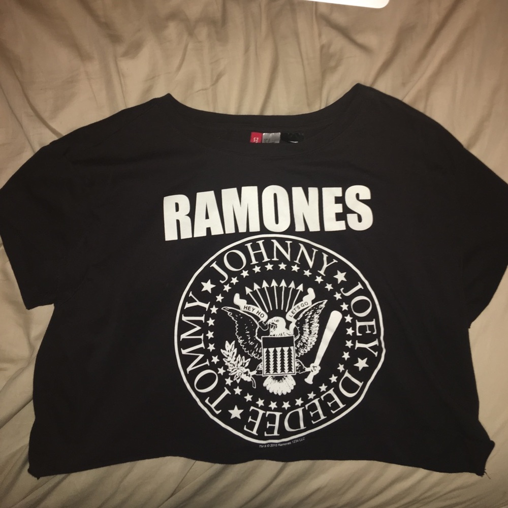 Black RAMONES Crop Top / Size Small