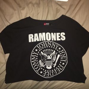 Black RAMONES Crop Top / Size Small