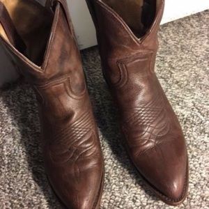 Frye Billy Short Brown Leather Boots- sz 8