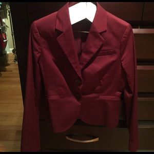 Maroon suit jacket from The Limited