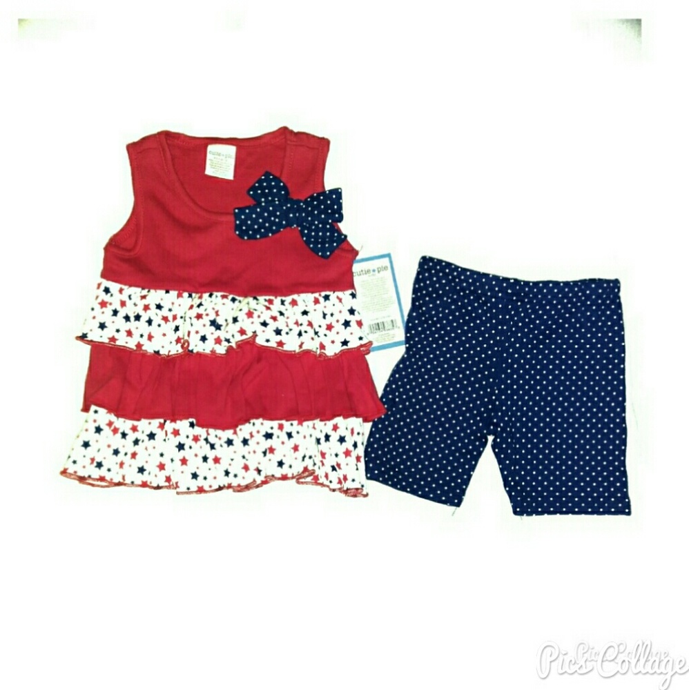 Little Lass Red White and Blue 2PC Outfit - NWT