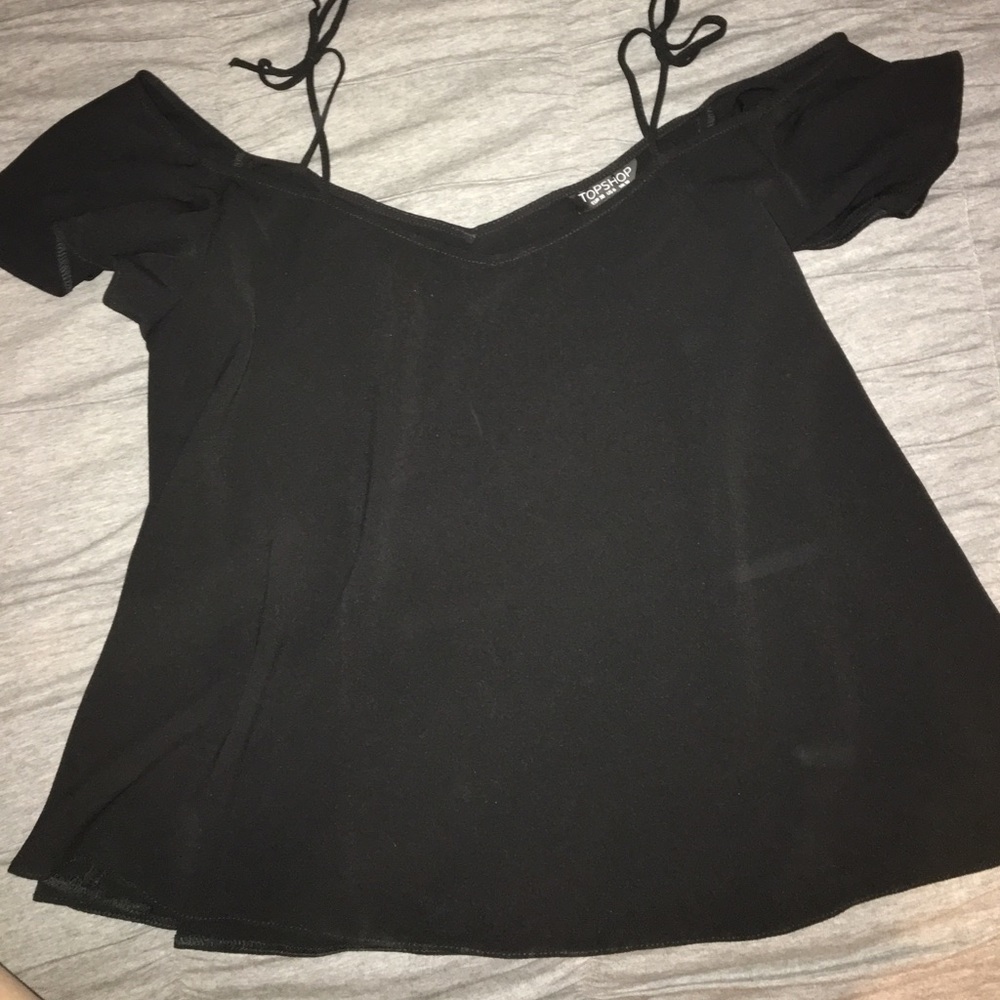 NWT Top Shop cold shoulder tie top