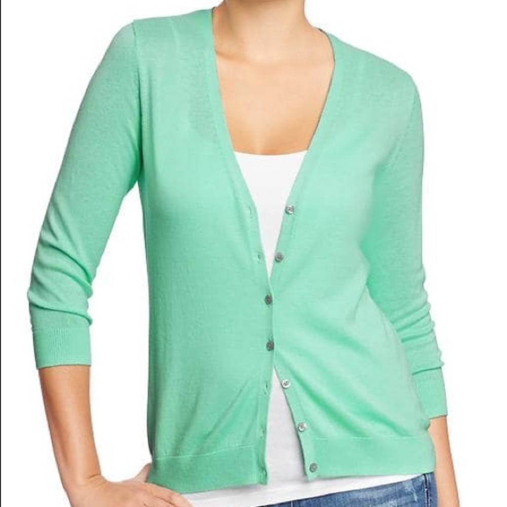 GAP mint green 3/4 sleeve cardigan