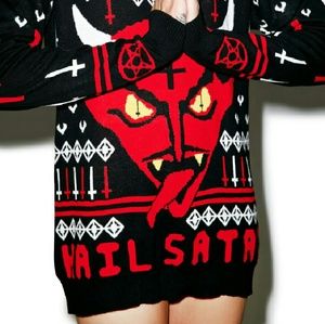 satanic holiday sweater