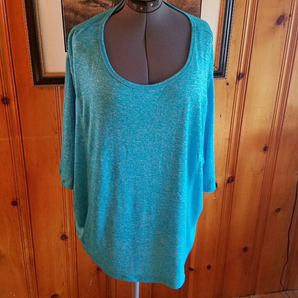 Danskin Now 3x Bright Turquoise Dolman Top
