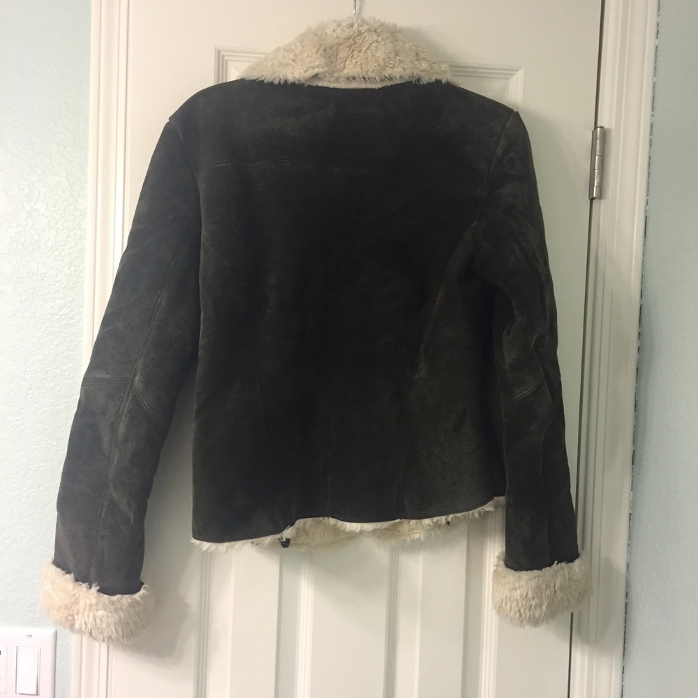 Express genuine suede coat with furry lining - Picture 2 of 4
