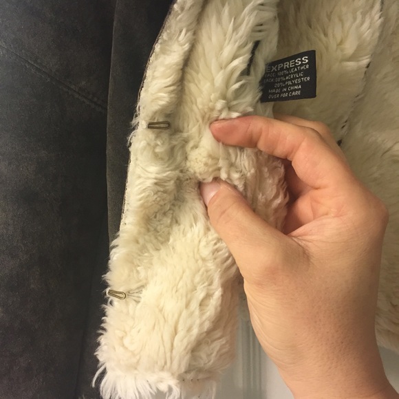 Express genuine suede coat with furry lining - Picture 4 of 4