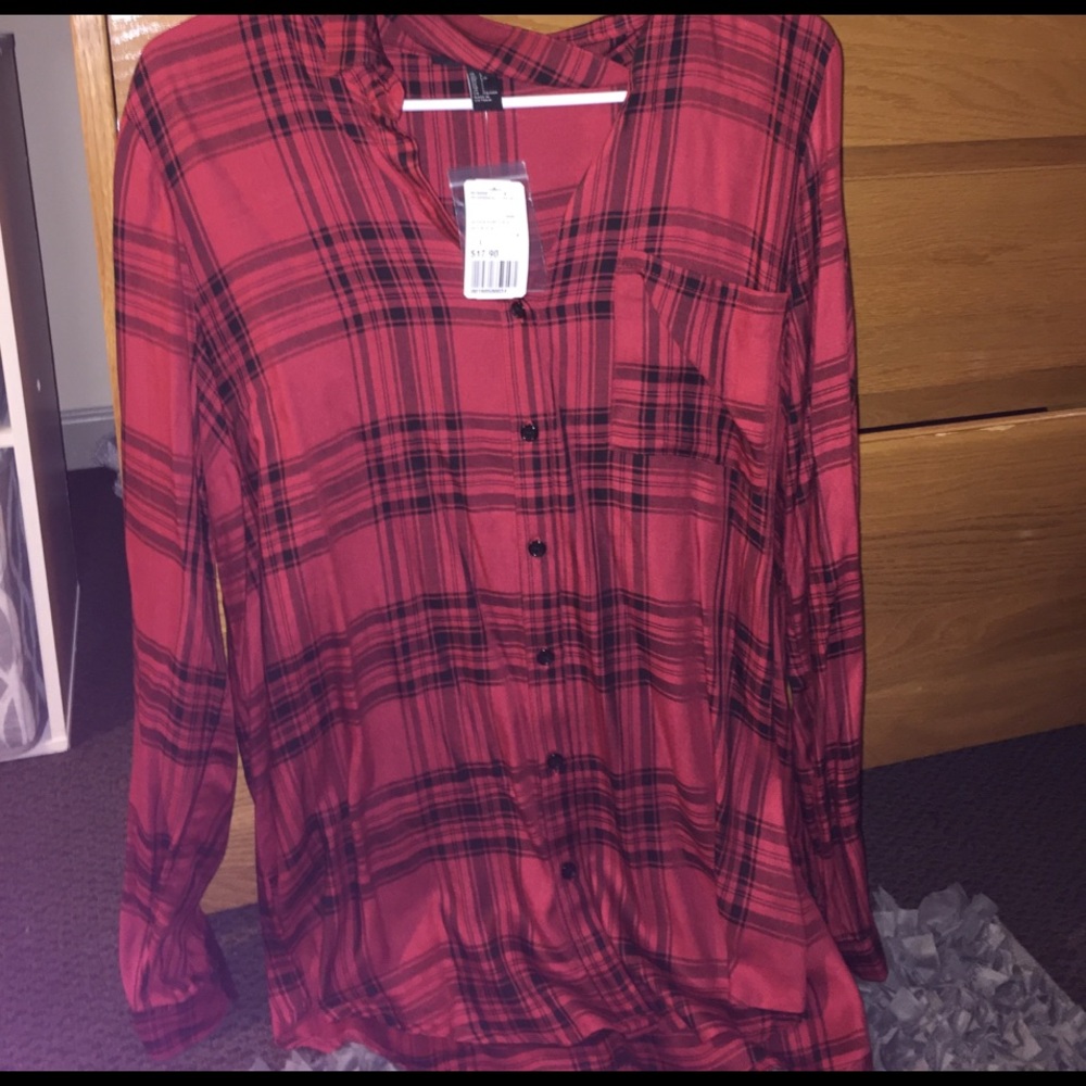Oversized red and black flannel