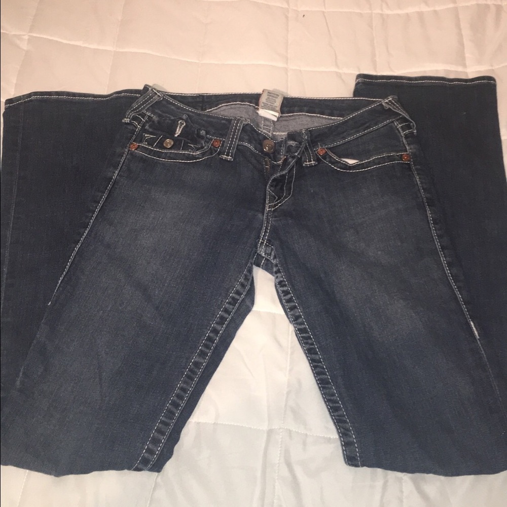 authentic dark wash bootcut true religion jeans