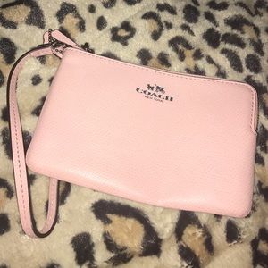 Baby pink authentic coach wristlet
