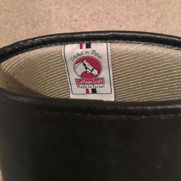 Tall Vintage Black Rubber Riding Boots - Picture 2 of 5