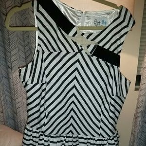 Modcloth - Black and white striped dress
