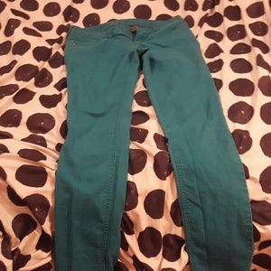 Turquoise skinny jeans