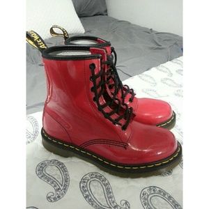 Red Dr. Marten Boots