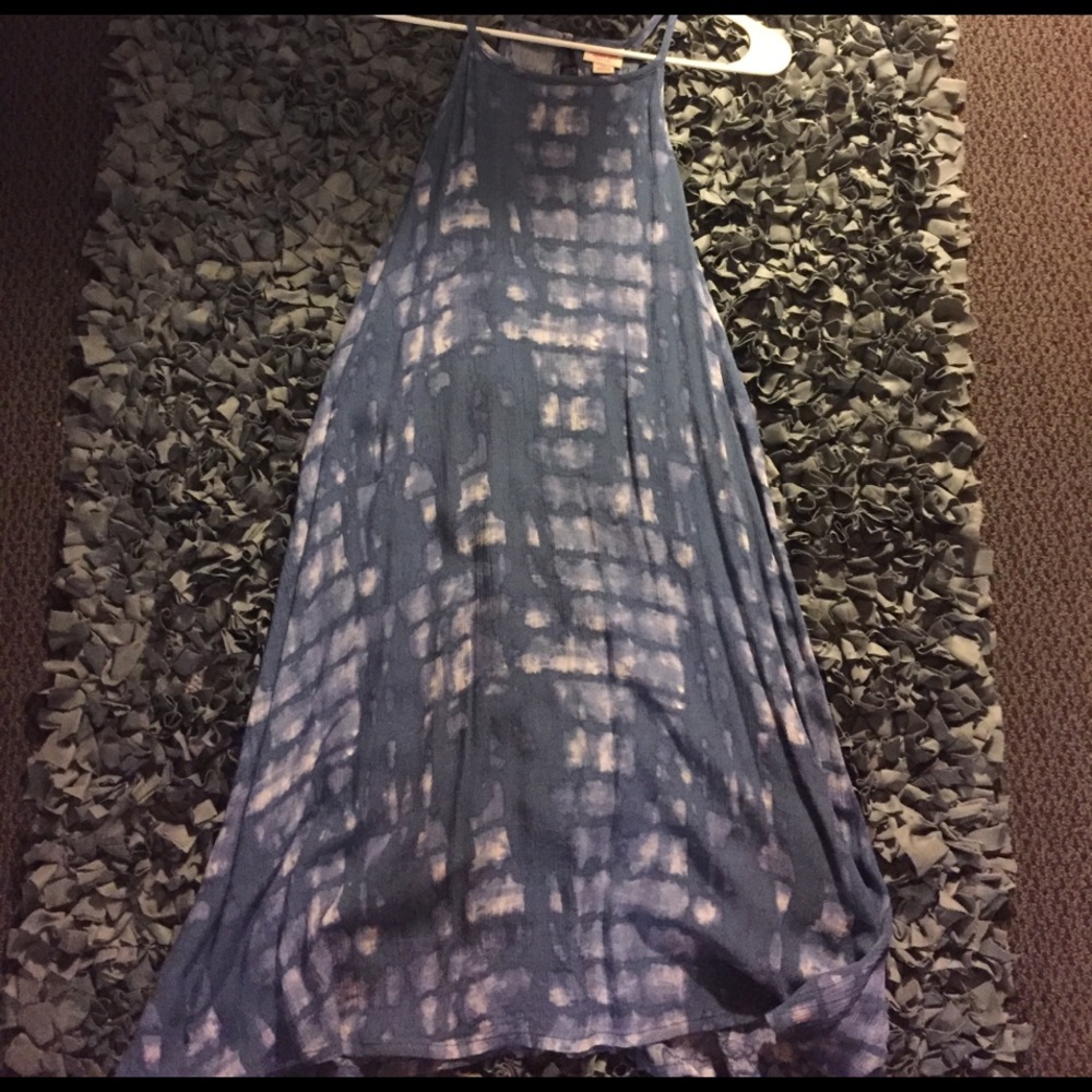 Blue white multi-color summer dress