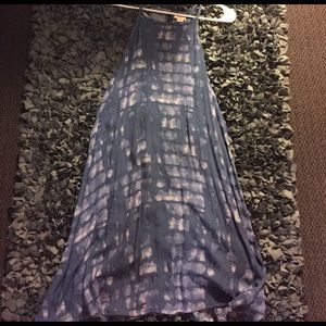 Blue white multi-color summer dress