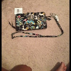 Vera Bradley turn lock wallet + lanyard. Nwt