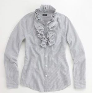 J Crew Blue and White striped button down shirt