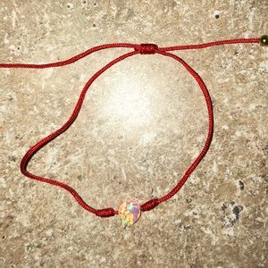 BN! Kabbalah Red String W Pink Heart Opal Bracelet