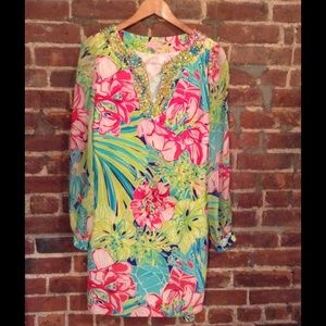 Beaded Silk Lilly Pulitzer Dress. Rare!