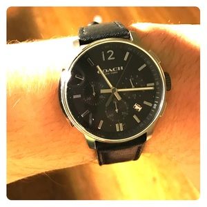 Coach Men's Black Leather Watch