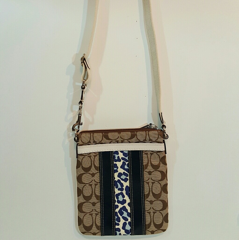 Coach Hamptons leopard stripe swingpack