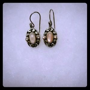 Barse Real Rose quartz Sterling silver earrings