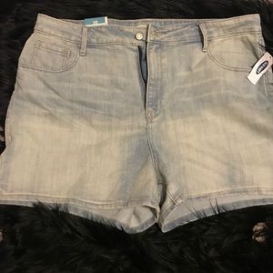 Light wash jean shorts