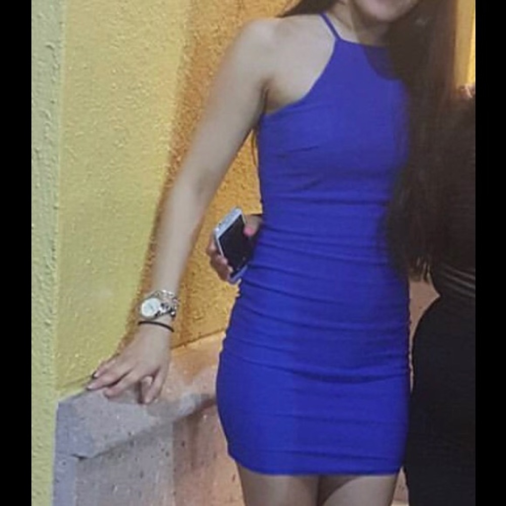 Indigo blue halter top dress (only wore once)