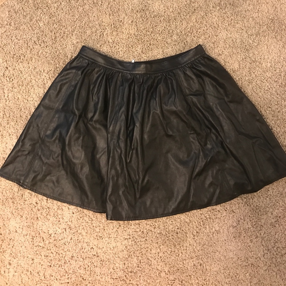 Vegan leather skater skirt