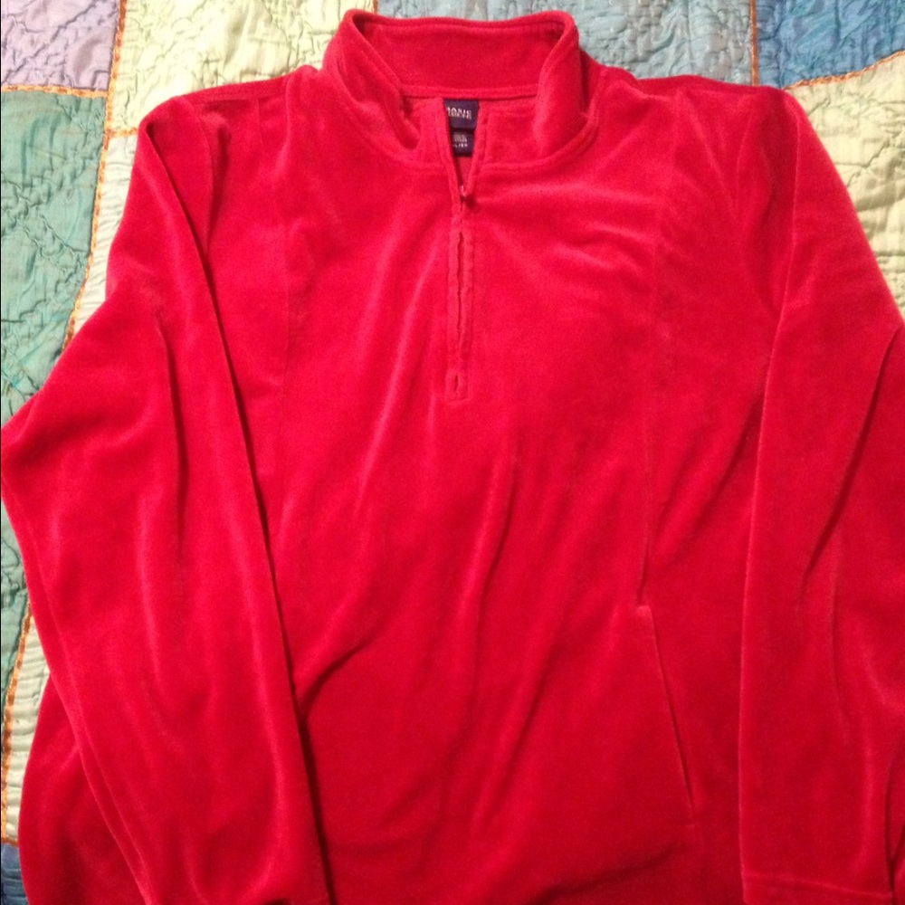 Clathrate red velvet jacket