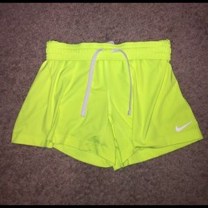 Neon yellow Nike dri fit shorts