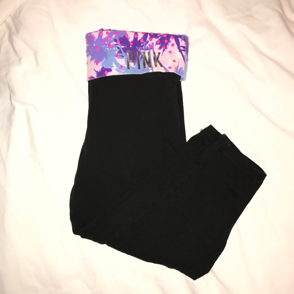 PINK cropped yoga pants