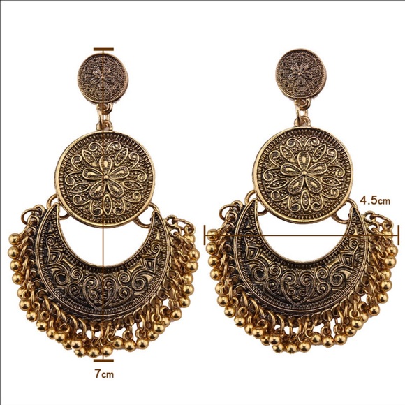New Statement Earrings Beautiful Vintage Style - Picture 2 of 2