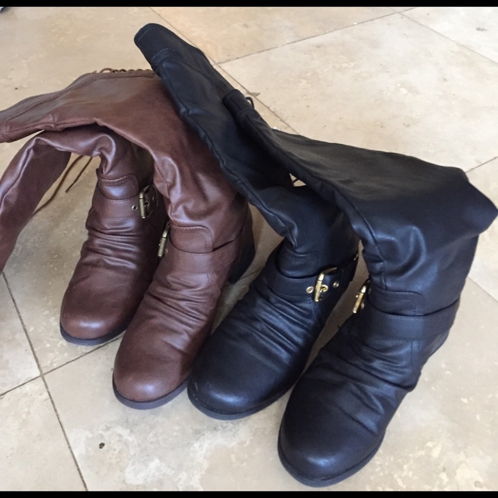Lace up calf boots x2