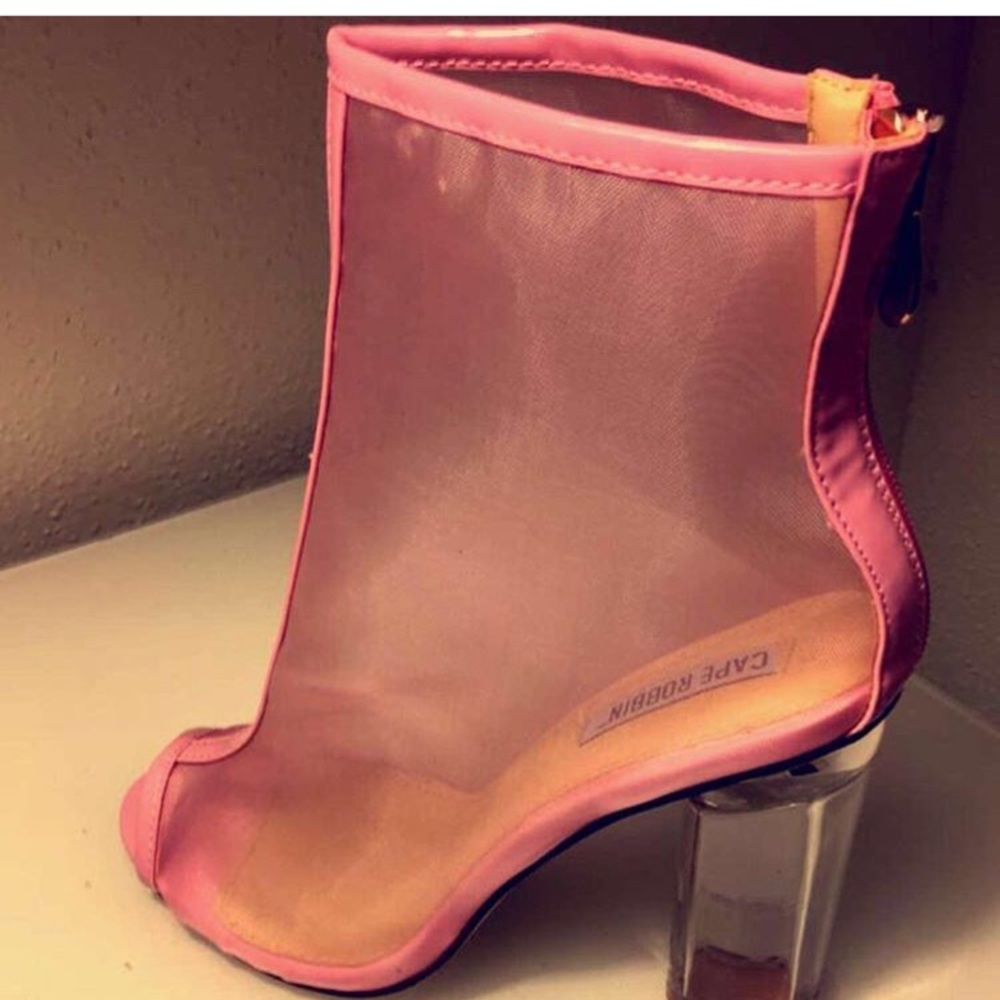 Pink and clear Heels