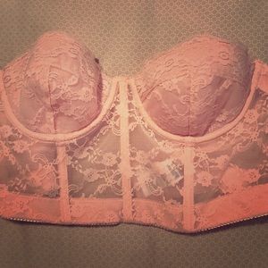 Pink lace corset