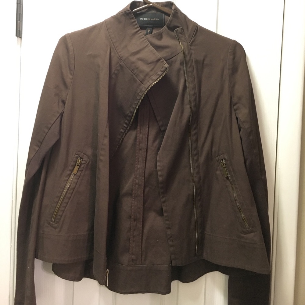 BCBG brown zip up jacket.